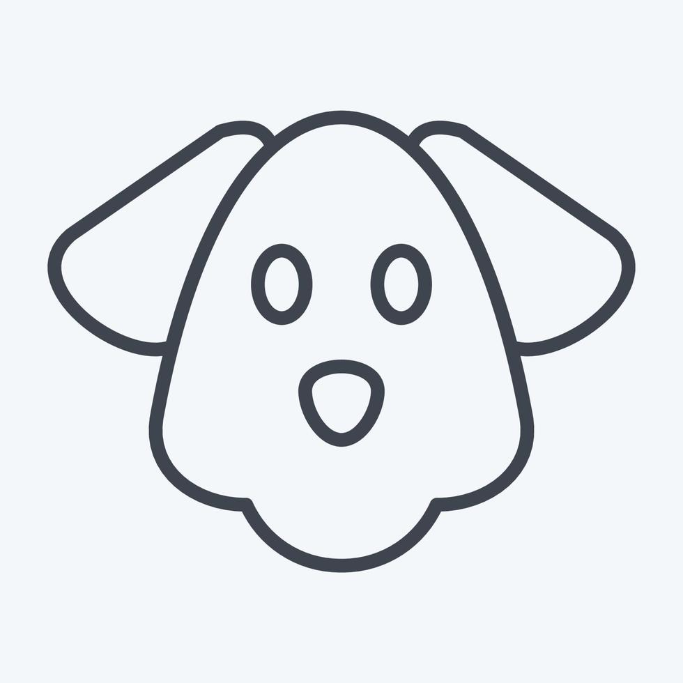 Icon Dog. related to Animal Head symbol. line style. simple design editable. simple illustration. cute. education vector