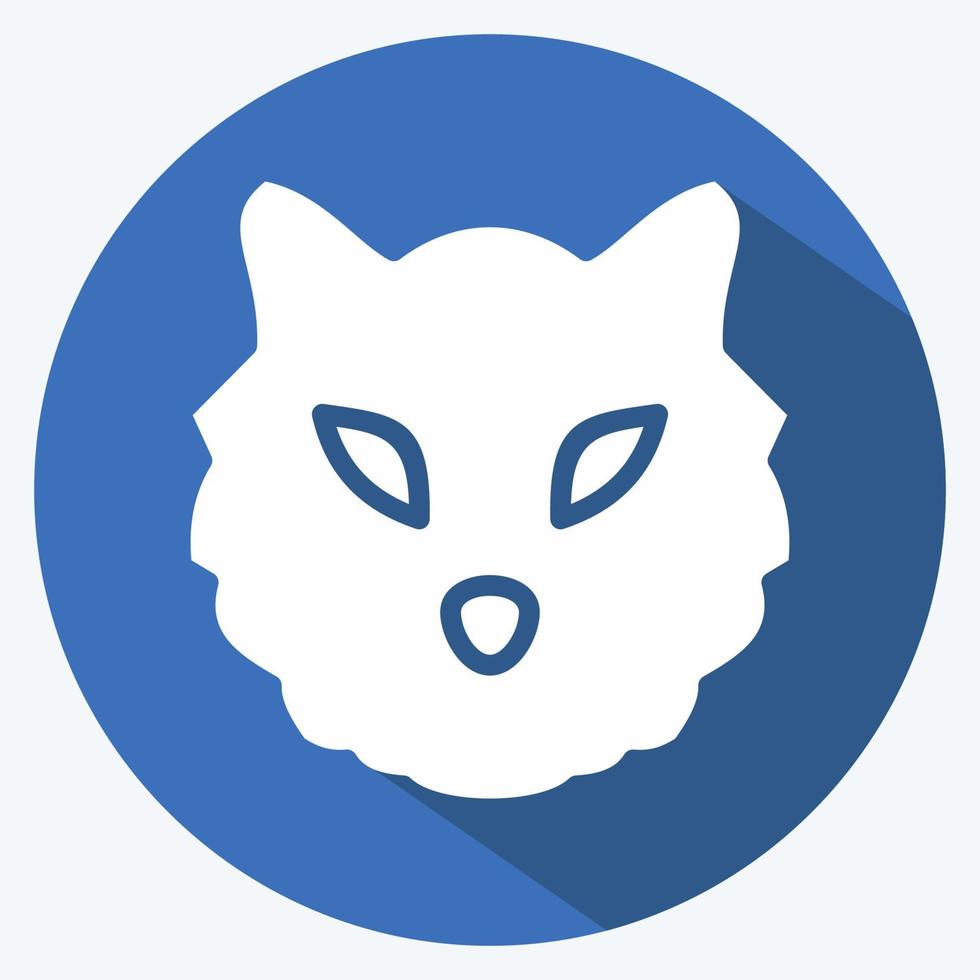 Icon Tiger. related to Animal Head symbol. long shadow style. simple design editable. simple illustration. cute. education vector