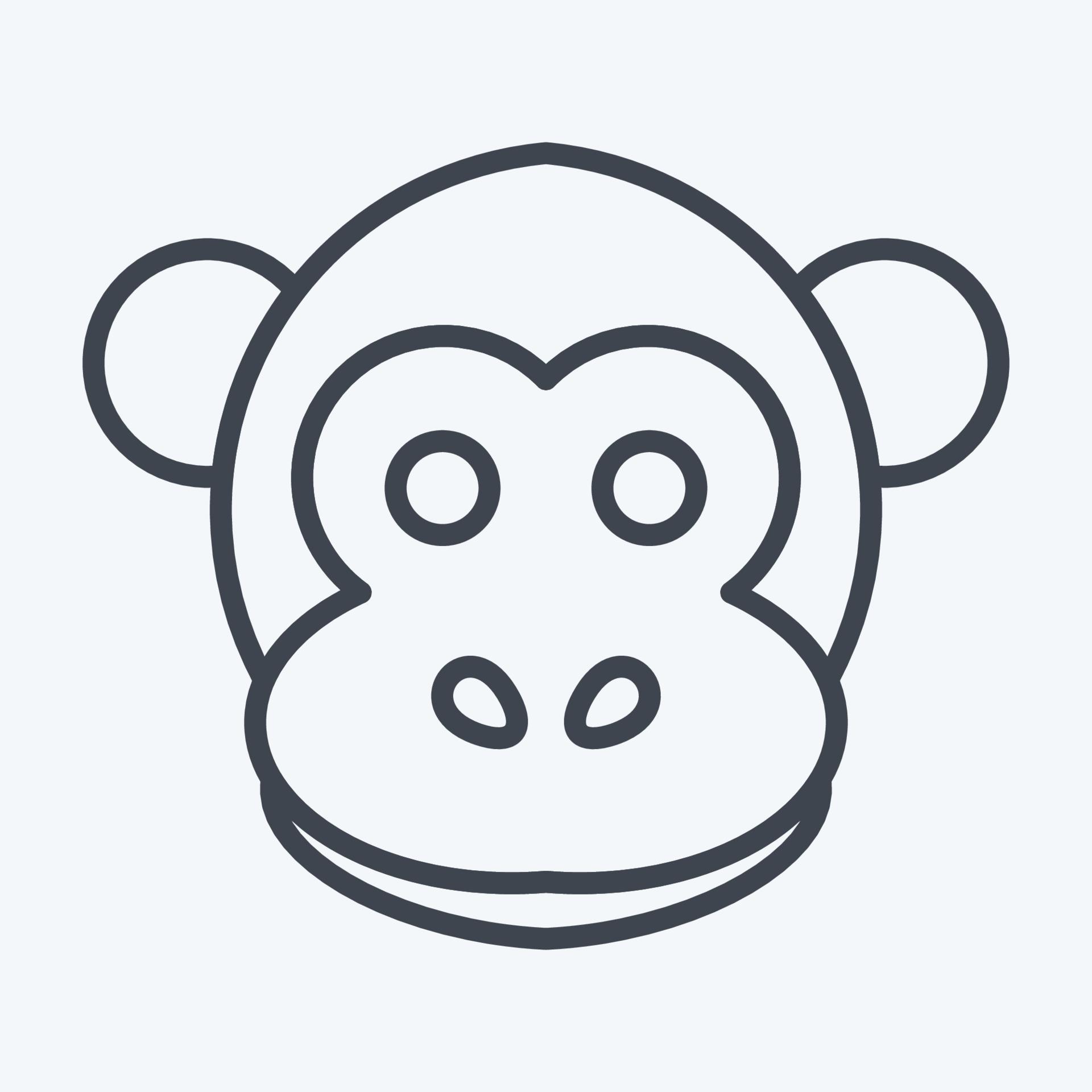 Icon Monkey. related to Animal Head symbol. line style. simple design
