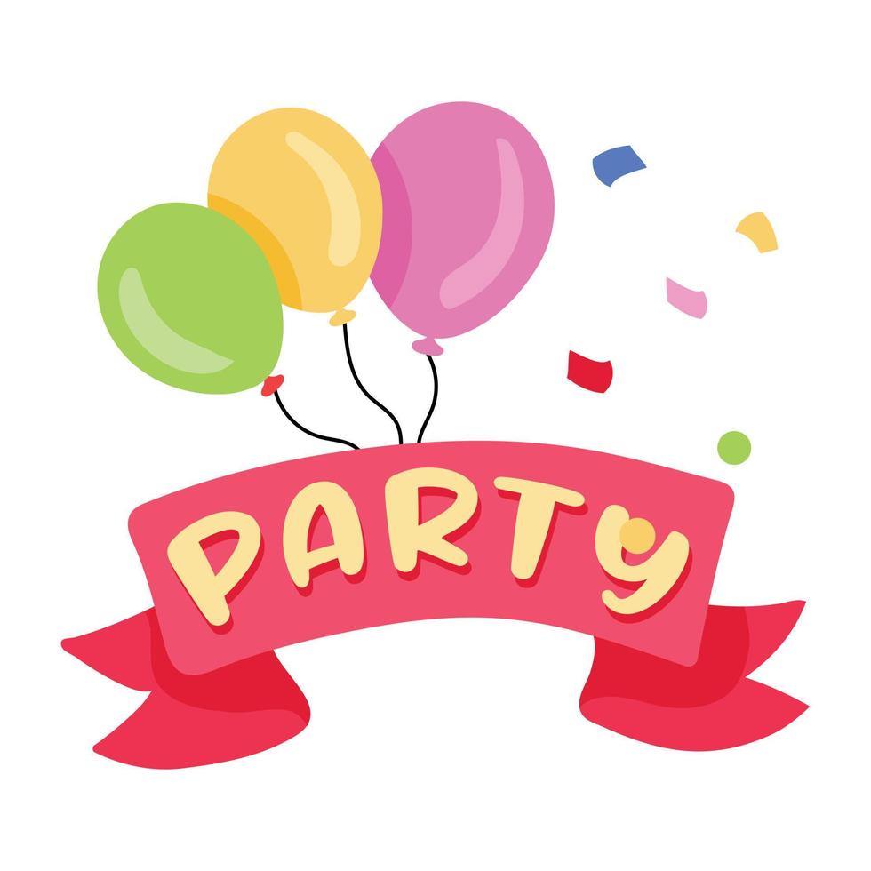 A customizable flat sticker of party popper vector