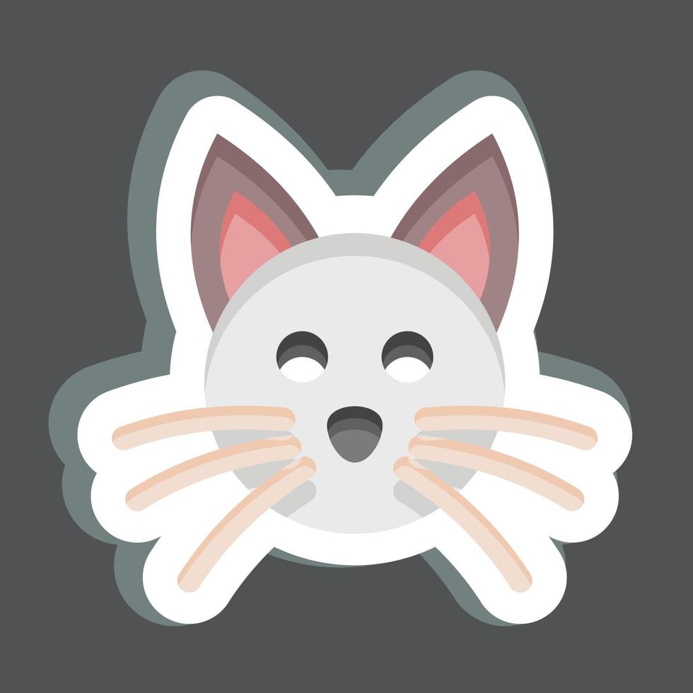 Sticker Cat. related to Animal Head symbol. simple design editable. simple illustration. cute. education vector