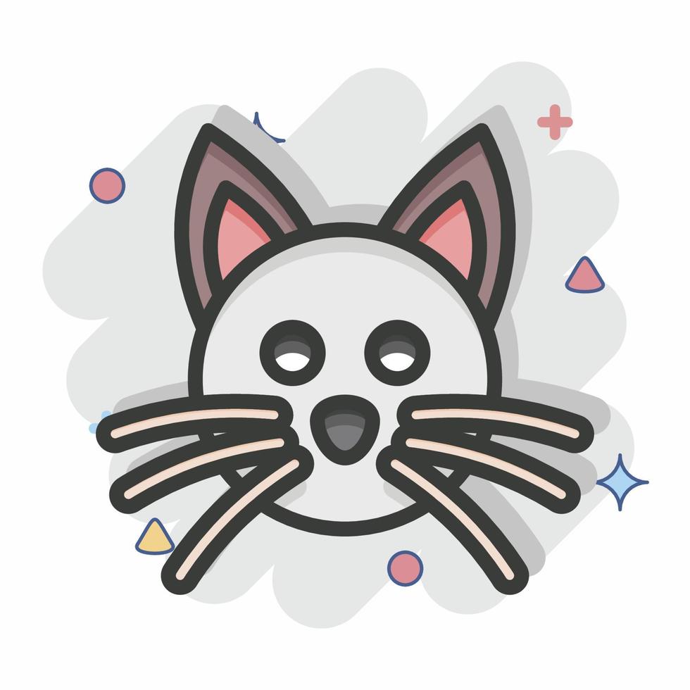 Dog and cat icon in comic style. Animal head cartoon vector