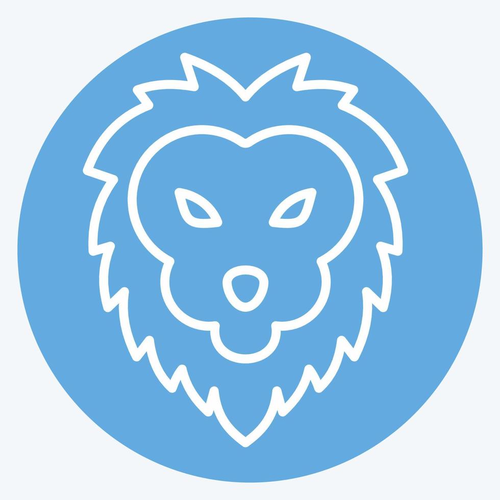 Icon Lion. related to Animal Head symbol. blue eyes style. simple design editable. simple illustration. cute. education vector