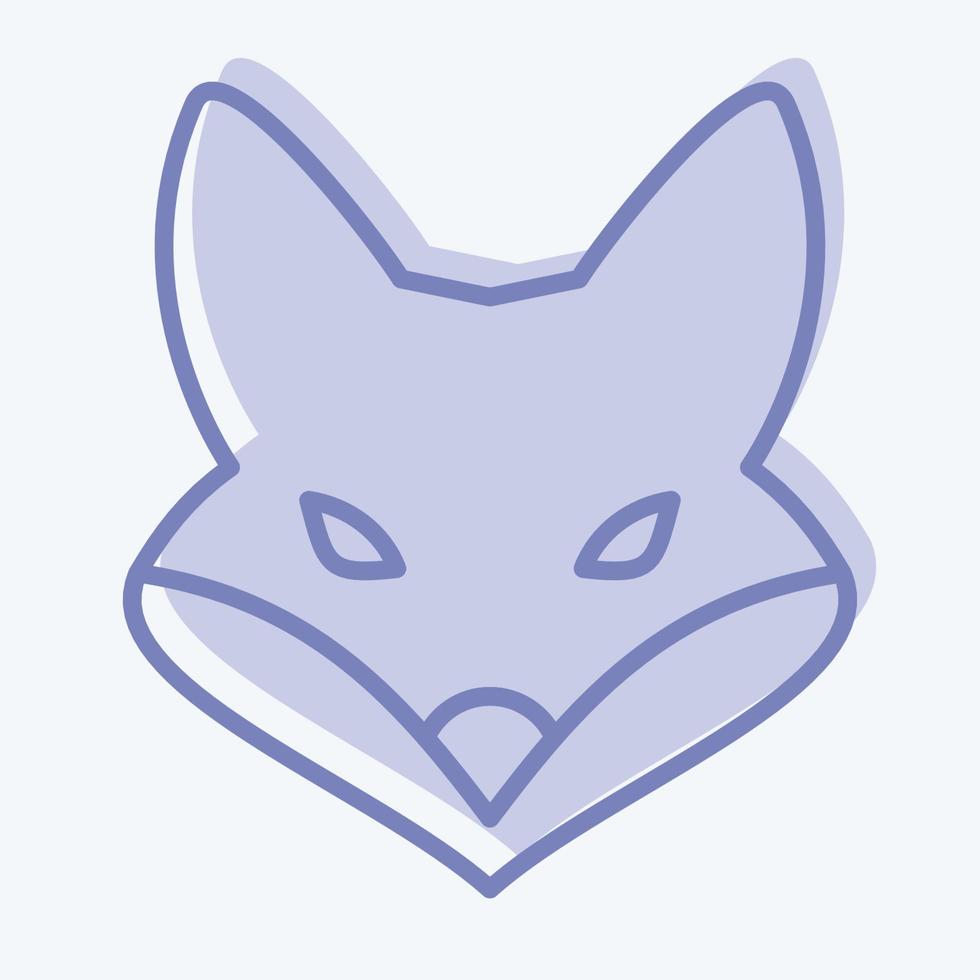 Icon Fox. related to Animal Head symbol. two tone style. simple design editable. simple illustration. cute. education vector