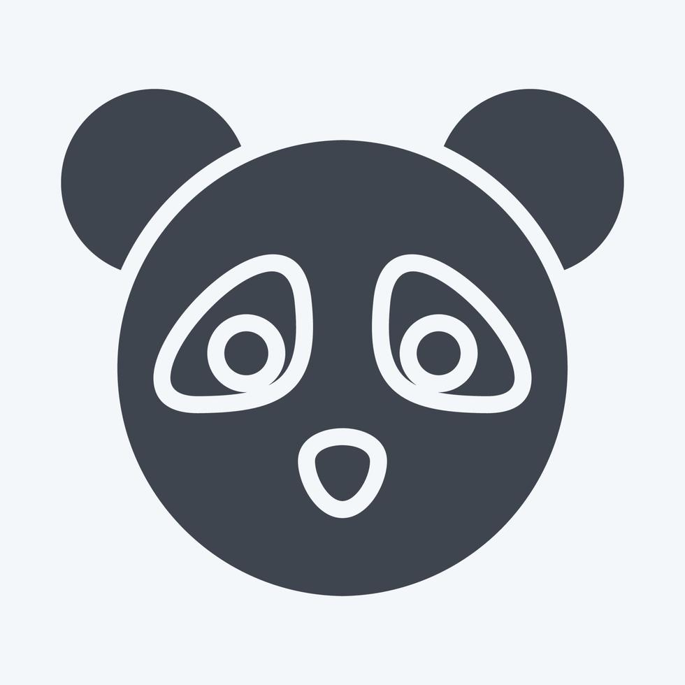 Icon Panda. related to Animal Head symbol. glyph style. simple design editable. simple illustration. cute. education vector