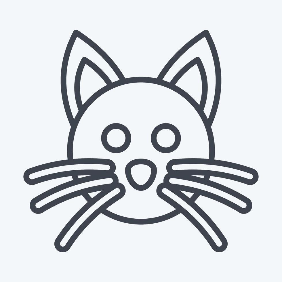 Icon Cat. related to Animal Head symbol. line style. simple design editable. simple illustration. cute. education vector
