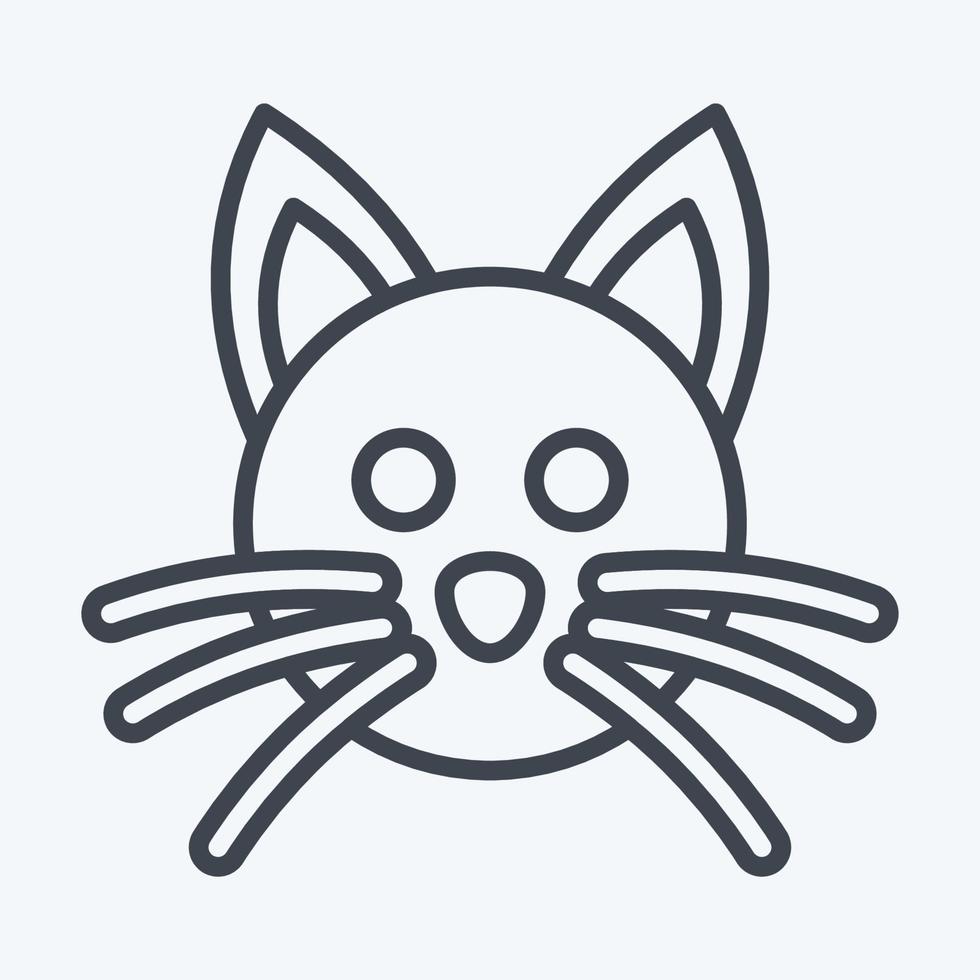 Icon Cat. related to Animal Head symbol. line style. simple design editable. simple illustration. cute. education vector