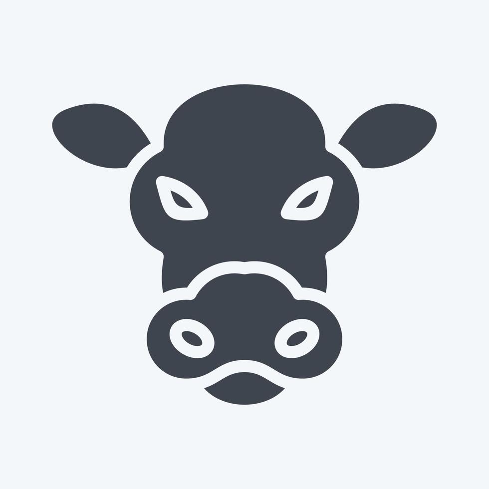 Icon Cow. related to Animal Head symbol. glyph style. simple design editable. simple illustration. cute. education vector