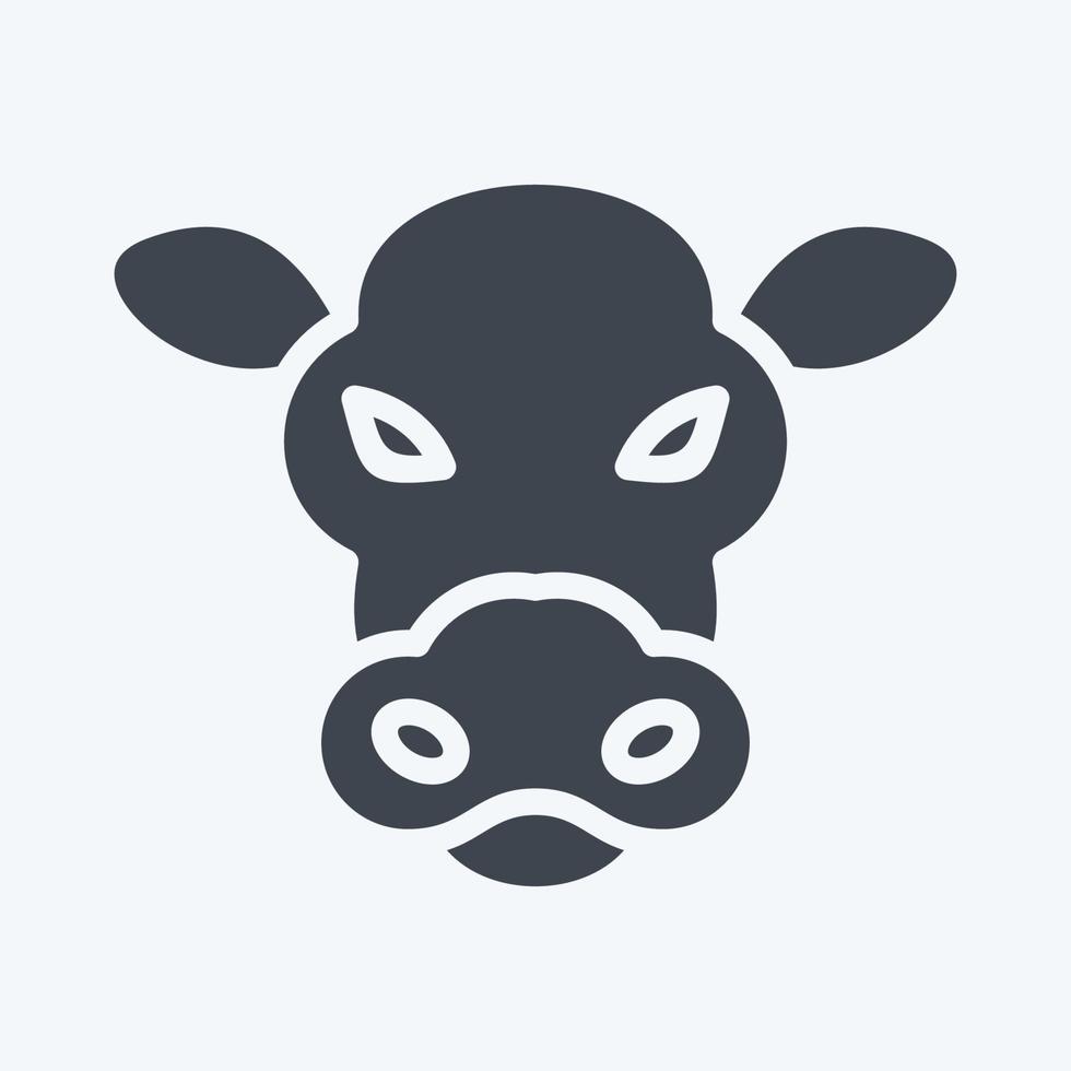 Icon Cow. related to Animal Head symbol. glyph style. simple design editable. simple illustration. cute. education vector