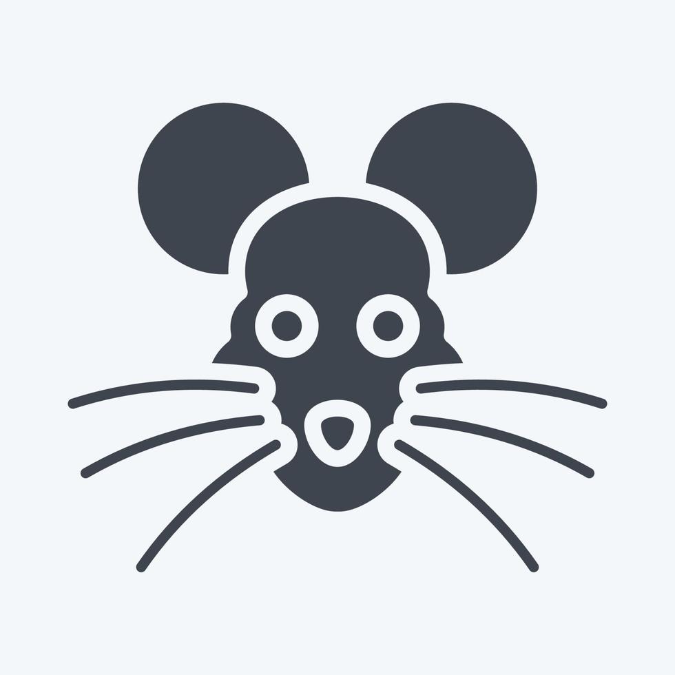 Icon Rat. related to Animal Head symbol. glyph style. simple design editable. simple illustration. cute. education vector