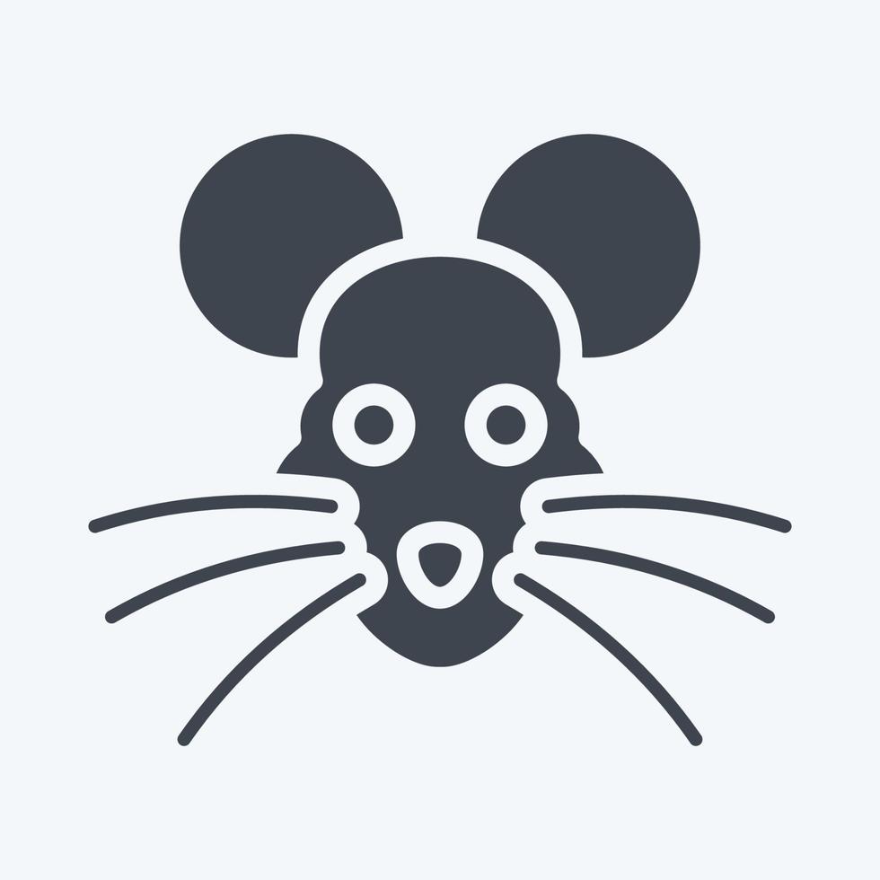 Icon Rat. related to Animal Head symbol. glyph style. simple design editable. simple illustration. cute. education vector