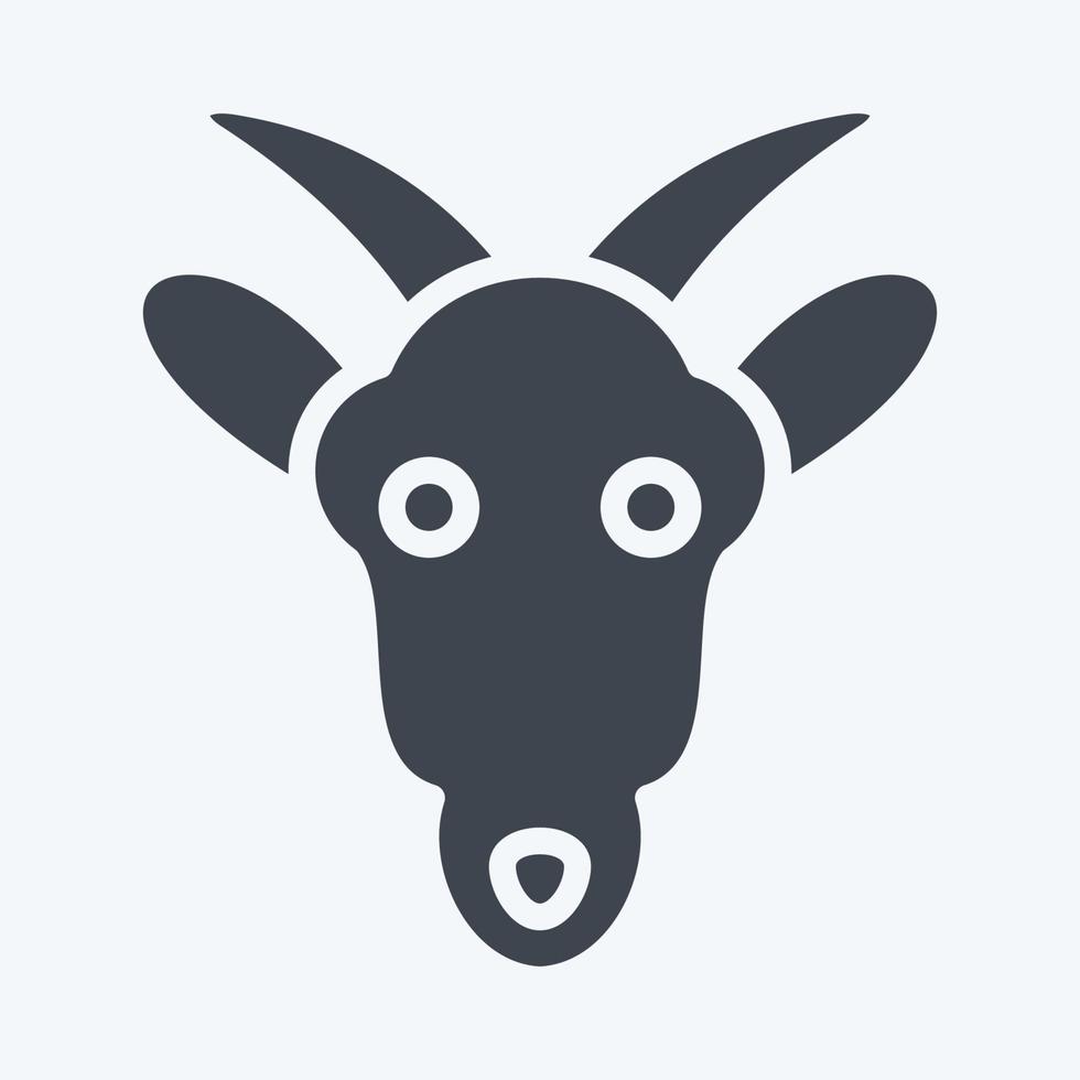Icon Goat. related to Animal Head symbol. glyph style. simple design editable. simple illustration. cute. education vector