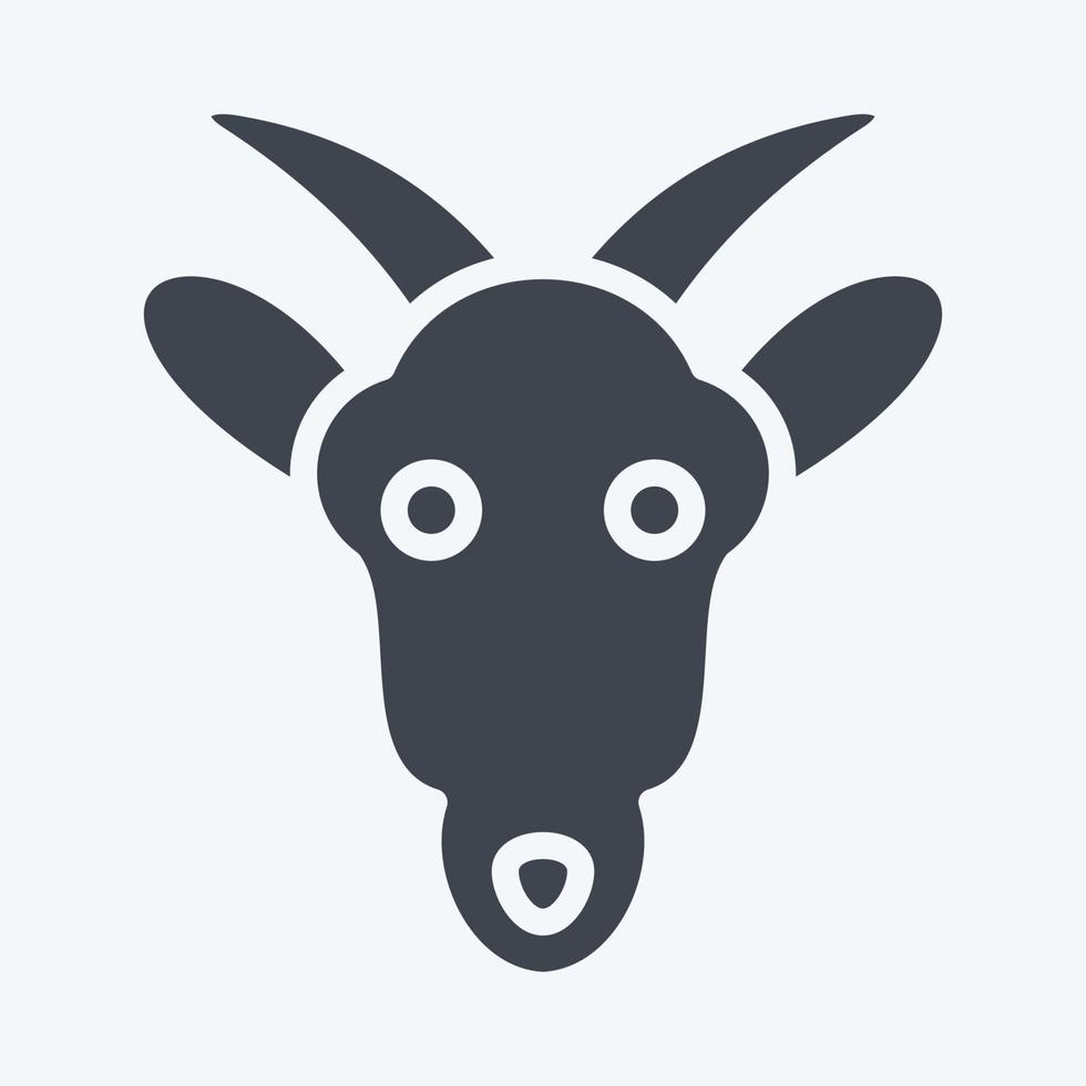 Icon Goat. related to Animal Head symbol. glyph style. simple design editable. simple illustration. cute. education vector