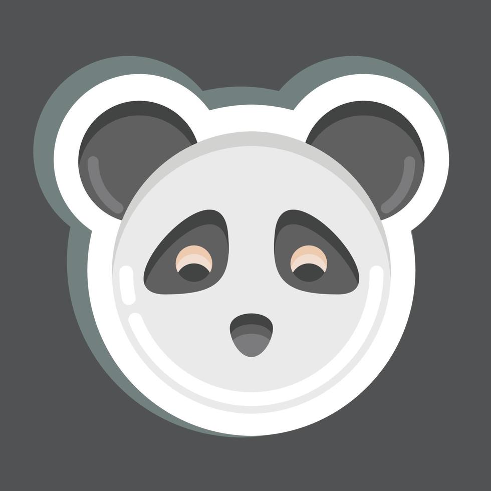 Sticker Panda. related to Animal Head symbol. simple design editable. simple illustration. cute. education vector