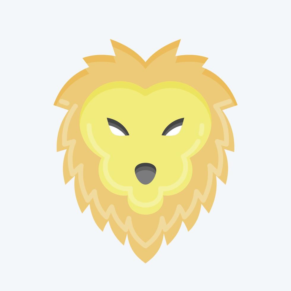 Icon Lion. related to Animal Head symbol. flat style. simple design editable. simple illustration. cute. education vector