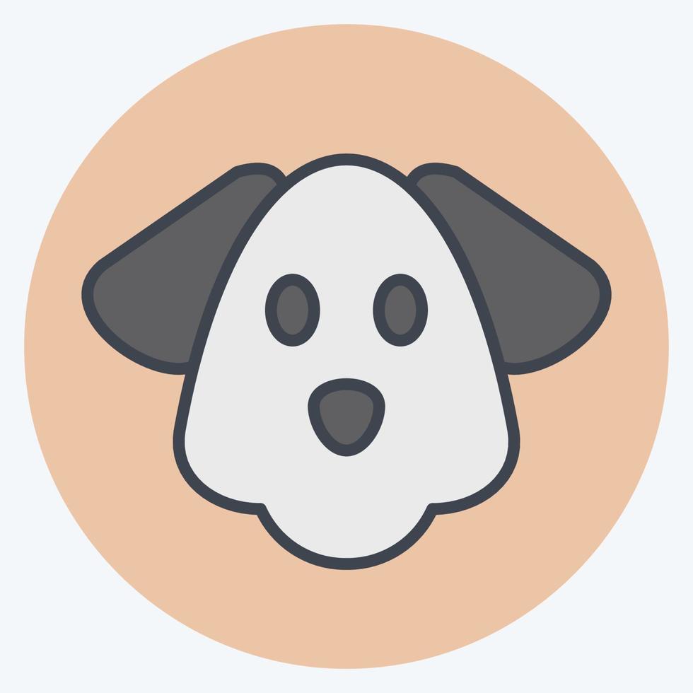 Icon Dog. related to Animal Head symbol. color mate style. simple design editable. simple illustration. cute. education vector