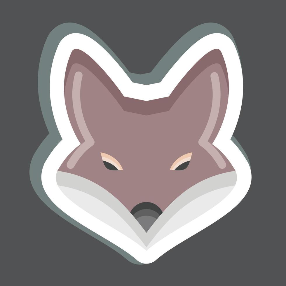 Sticker Fox. related to Animal Head symbol. simple design editable. simple illustration. cute. education vector