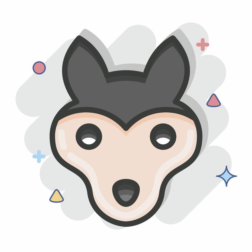 Icon Wolf. related to Animal Head symbol. Comic Style. simple ...