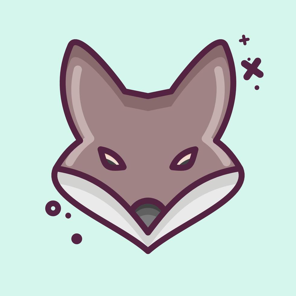 Icon Fox. related to Animal Head symbol. MBE style. simple design editable. simple illustration. cute. education vector