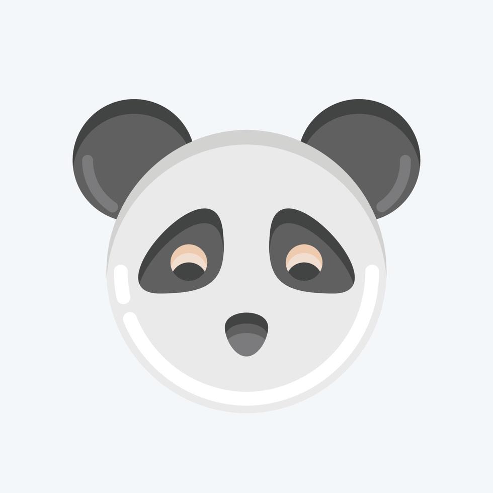 Icon Panda. related to Animal Head symbol. flat style. simple design editable. simple illustration. cute. education vector