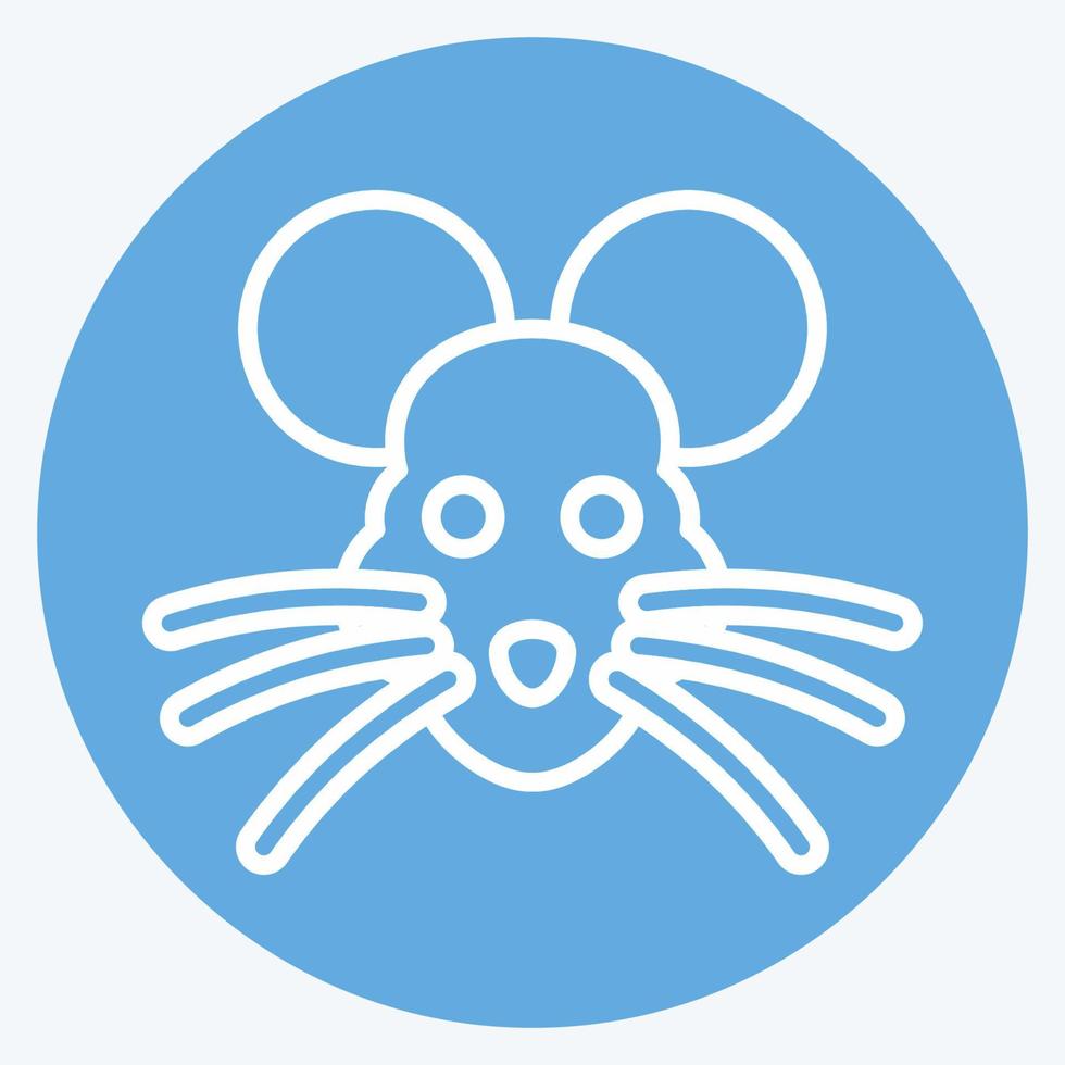 Icon Rat. related to Animal Head symbol. blue eyes style. simple design editable. simple illustration. cute. education vector