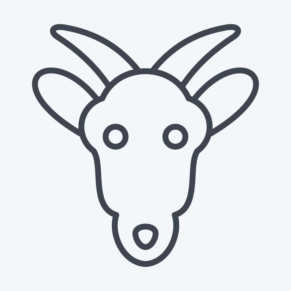 icono de cabra. relacionado con el símbolo de la cabeza de un animal. estilo de línea diseño simple editable. ilustración sencilla. lindo. educación vector