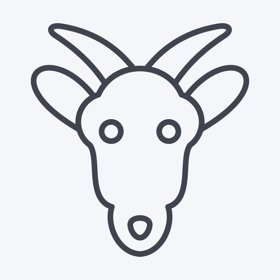 Icon Goat. related to Animal Head symbol. line style. simple design editable. simple illustration. cute. education vector