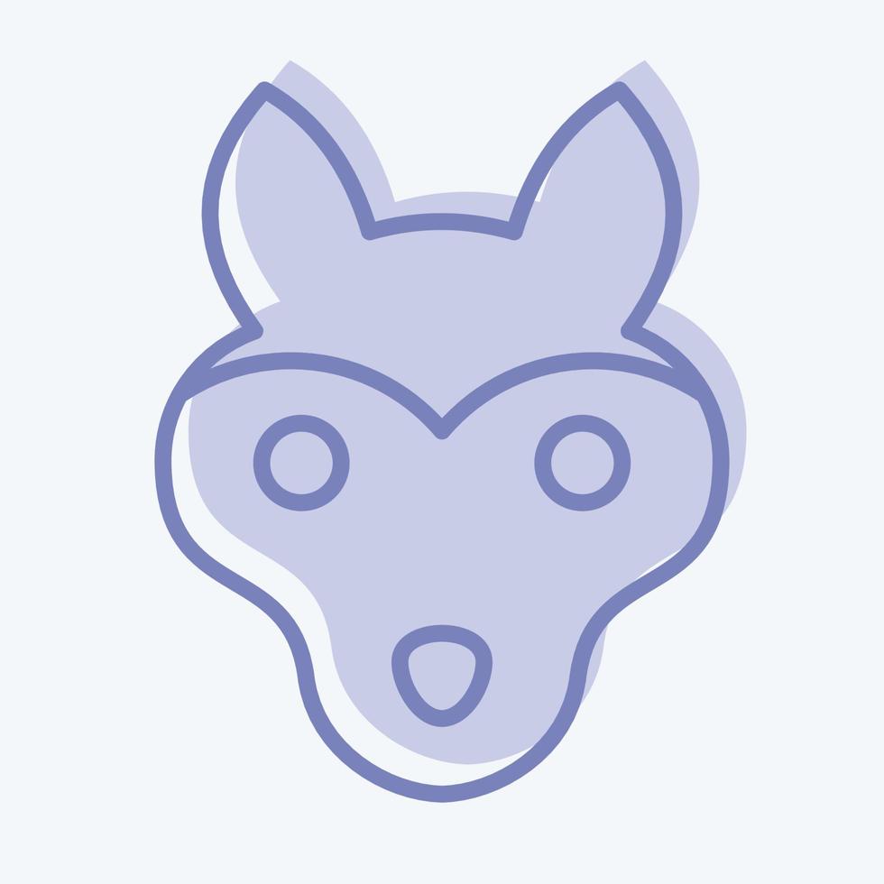 Icon Wolf. related to Animal Head symbol. two tone style. simple design editable. simple illustration. cute. education vector