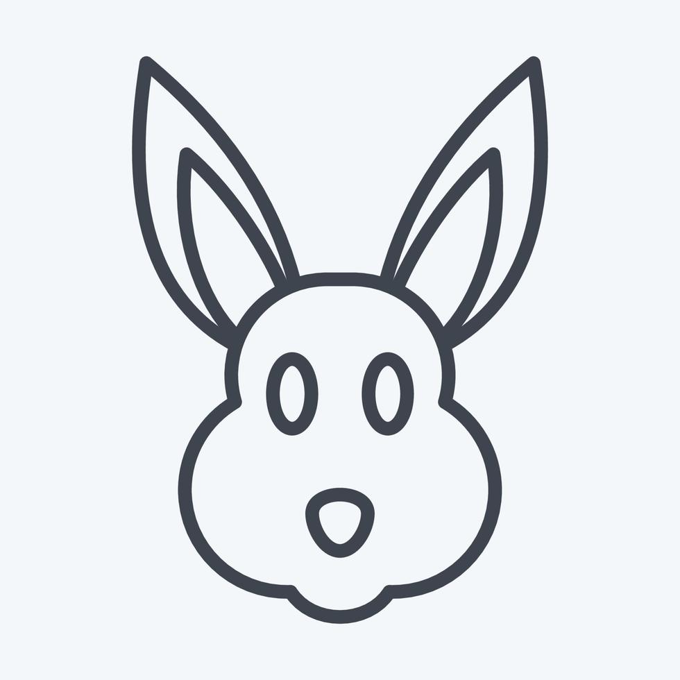 Icon Rabbit. related to Animal Head symbol. line style. simple design editable. simple illustration. cute. education vector