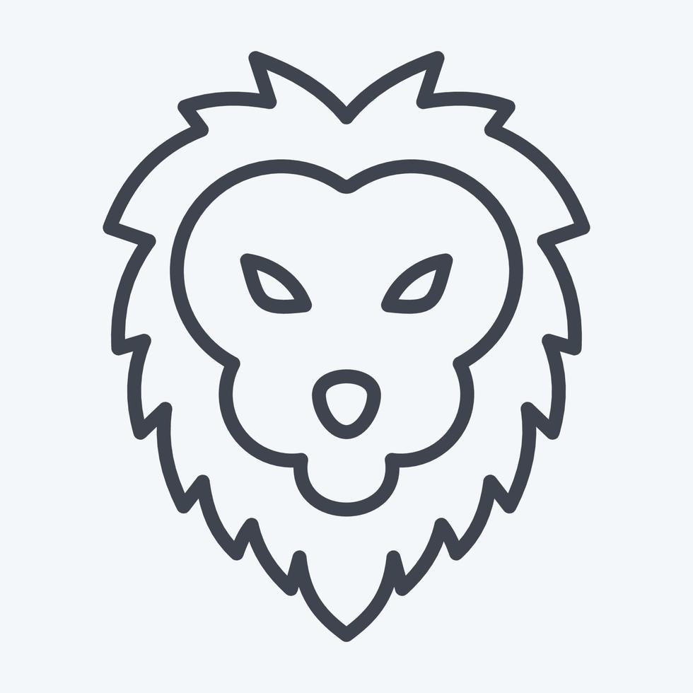 Icon Lion. related to Animal Head symbol. line style. simple design editable. simple illustration. cute. education vector