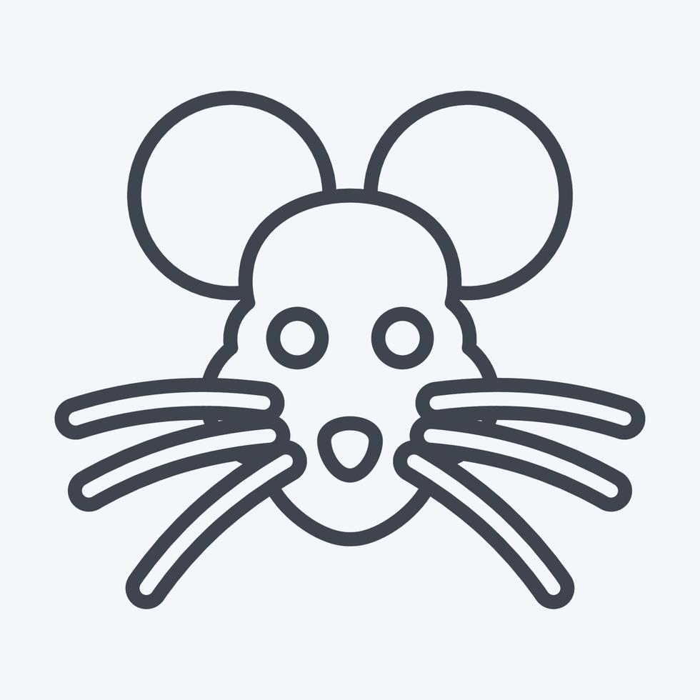 Icon Rat. related to Animal Head symbol. line style. simple design editable. simple illustration. cute. education vector
