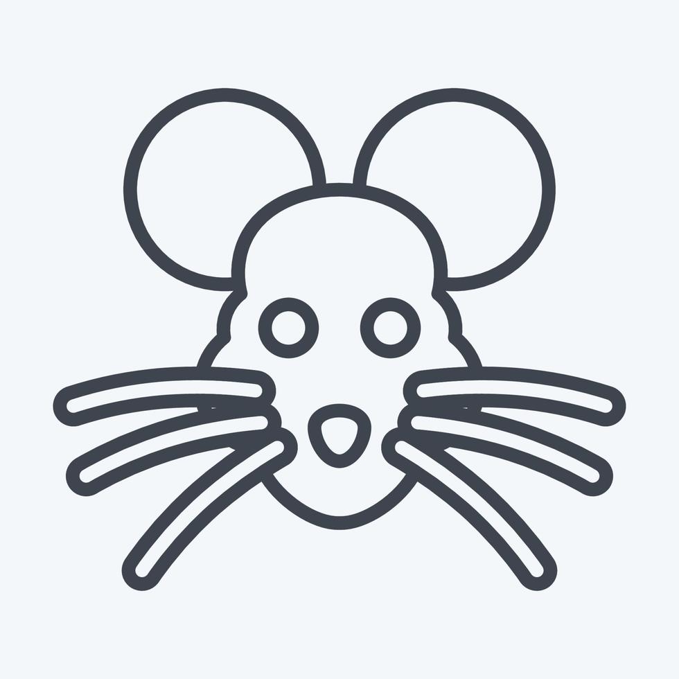 Icon Rat. related to Animal Head symbol. line style. simple design editable. simple illustration. cute. education vector