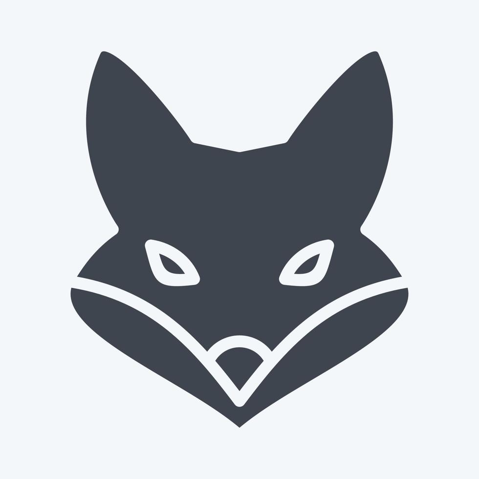 Icon Fox. related to Animal Head symbol. glyph style. simple design editable. simple illustration. cute. education vector