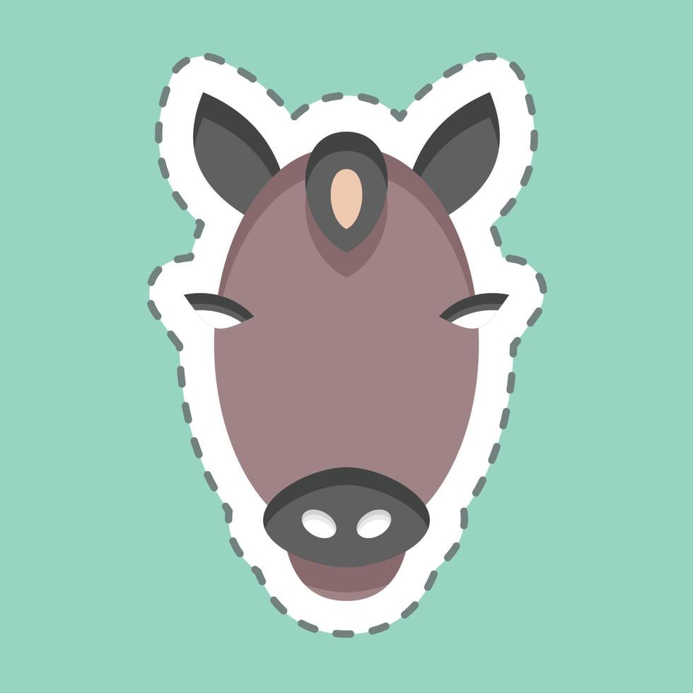 Sticker line cut Horse. related to Animal Head symbol. simple design editable. simple illustration. cute. education vector