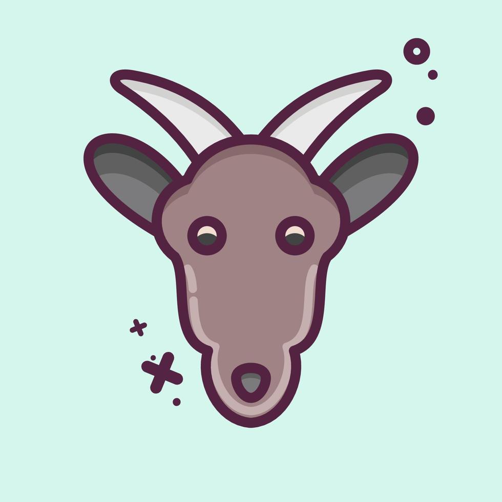 Icon Goat. related to Animal Head symbol. MBE style. simple design editable. simple illustration. cute. education vector