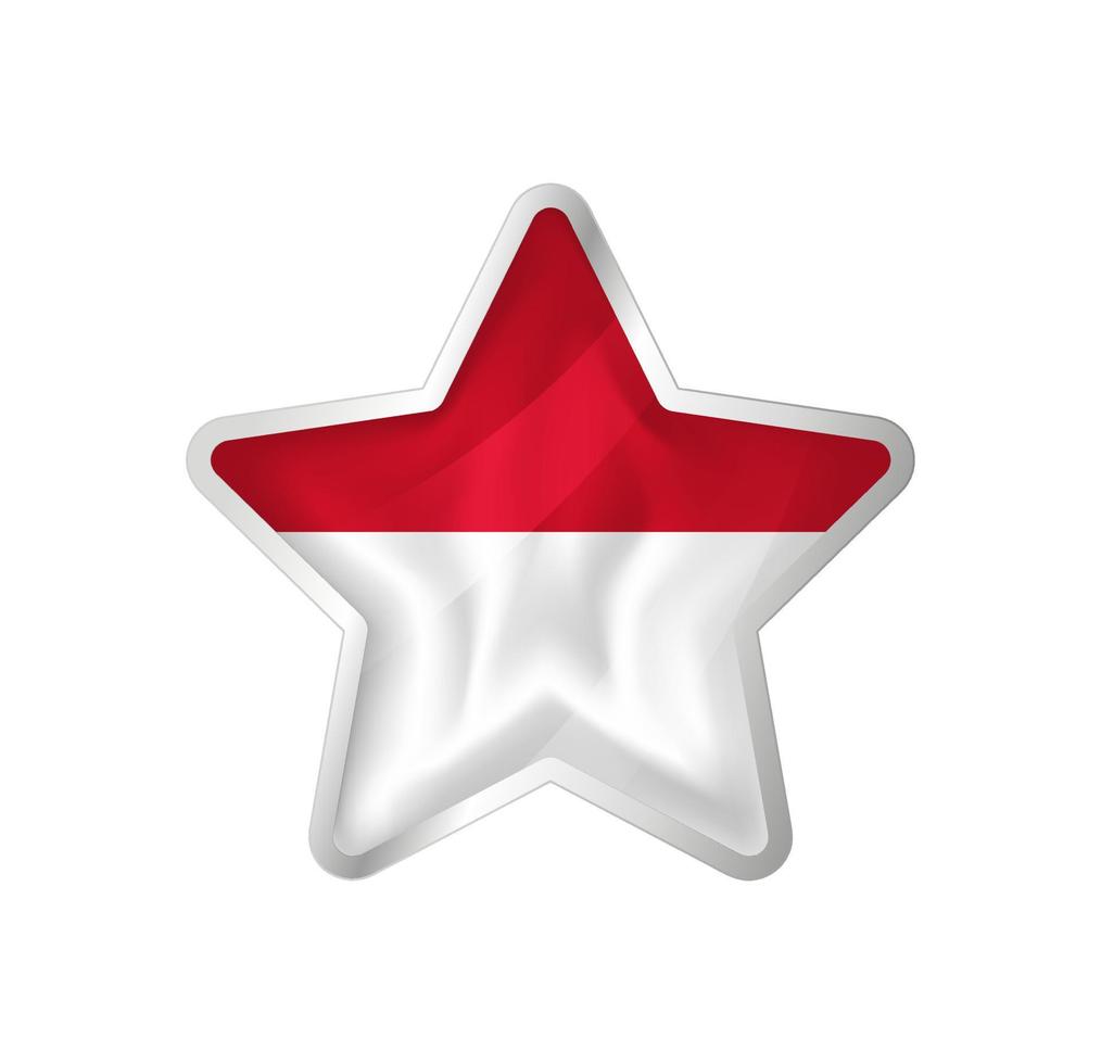 Monaco flag in star. Button star and flag template. Easy editing and vector in groups. National flag vector illustration on white background.