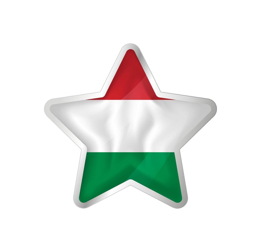 Hungary flag in star. Button star and flag template. Easy editing and vector in groups. National flag vector illustration on white background.