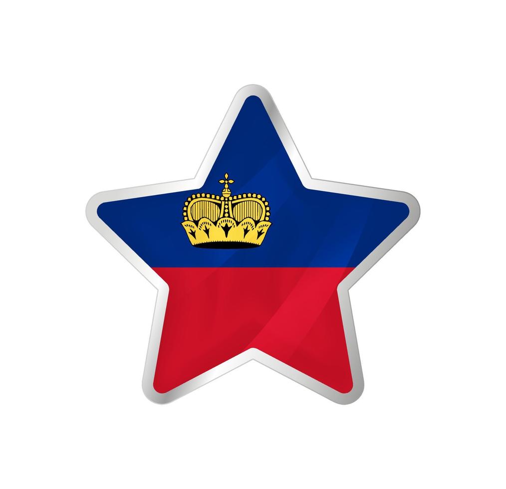 Liechtenstein flag in star. Button star and flag template. Easy editing and vector in groups. National flag vector illustration on white background.