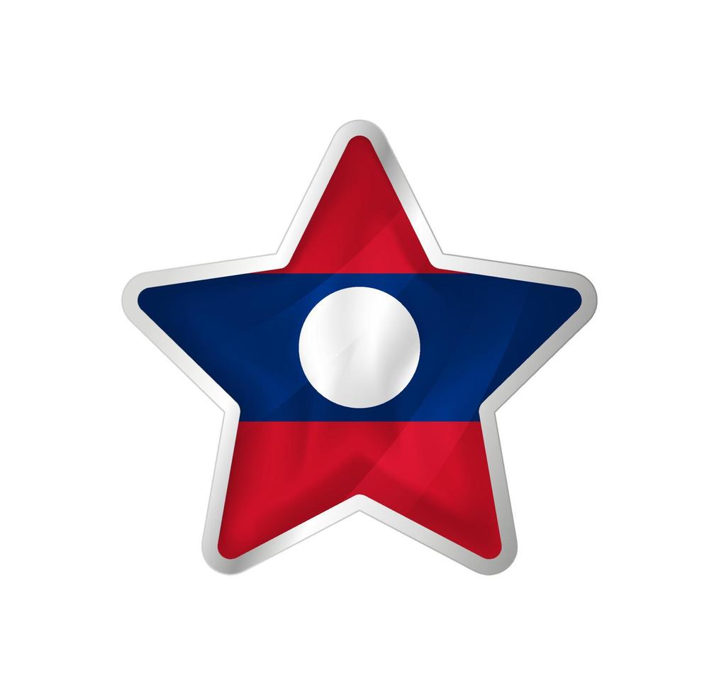 Laos flag in star. Button star and flag template. Easy editing and vector in groups. National flag vector illustration on white background.