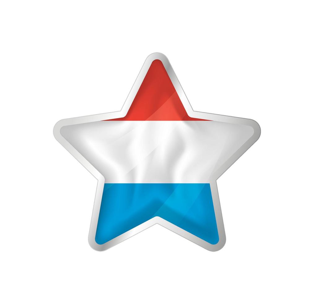Luxembourg flag in star. Button star and flag template. Easy editing and vector in groups. National flag vector illustration on white background.