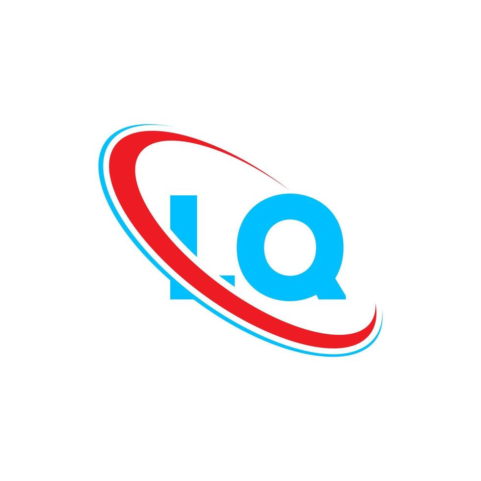 logotipo de lq. diseño lq. letra lq azul y roja. diseño del logotipo de la letra lq. letra inicial lq círculo vinculado logotipo de monograma en mayúsculas. vector