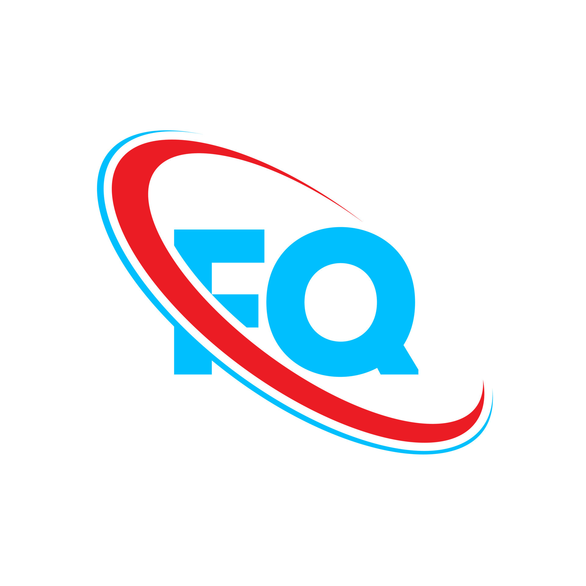 FQ logo. FQ design. Blue and red FQ letter. FQ letter logo design ...