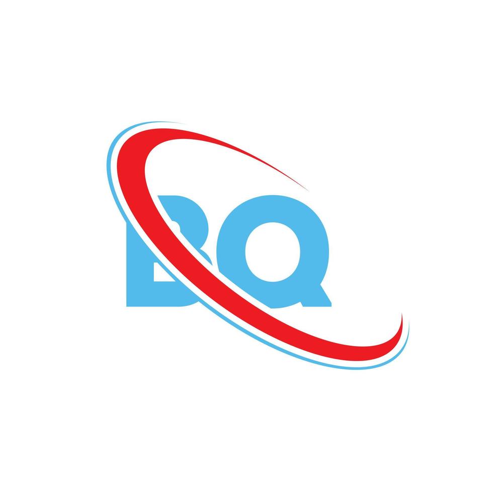logotipo bq. diseño bq. letra bq azul y roja. diseño del logotipo de la letra bq. letra inicial bq círculo vinculado logotipo de monograma en mayúsculas. vector
