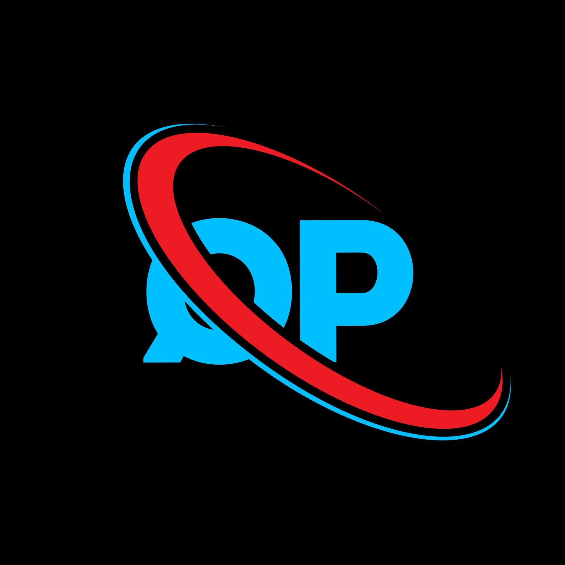 QP logo. QP design. Blue and red QP letter. QP letter logo design. Initial letter QP linked