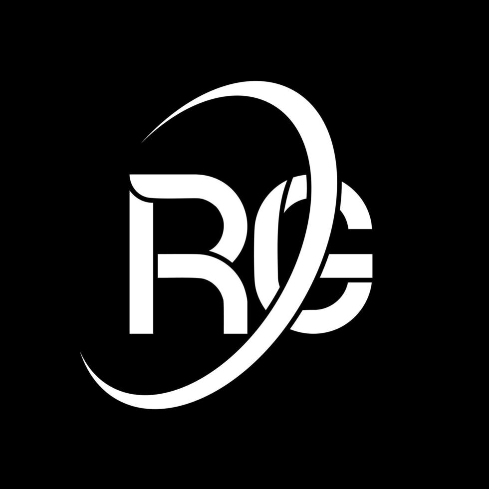 RG logo. R G design. White RG letter. RG letter logo design. Initial letter RG linked circle uppercase monogram logo. vector