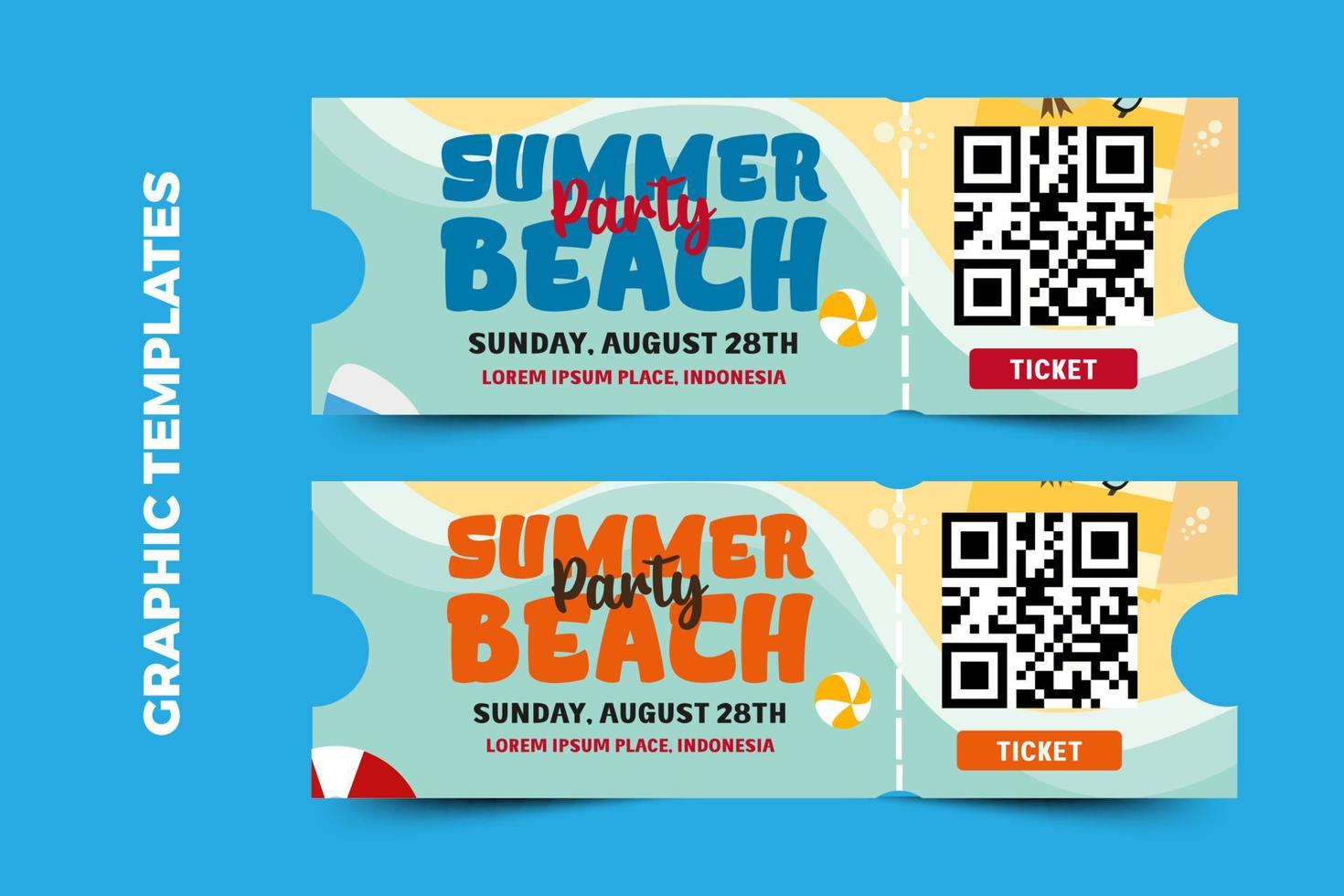 Summer Beach Party Graphic template easy to customize simple and elegant design vector