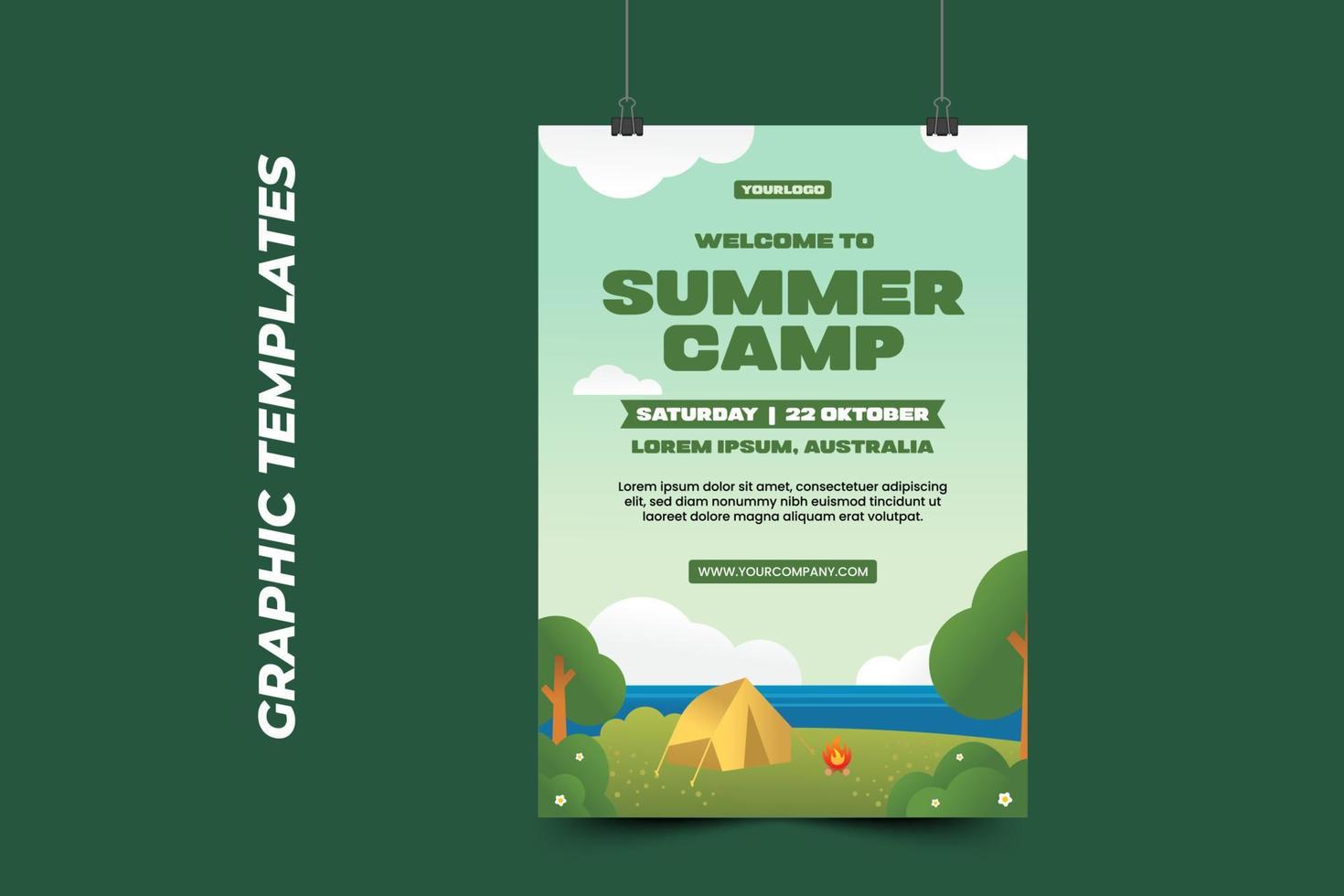 Summer Camp Graphic template easy to customize simple and elegant design vector