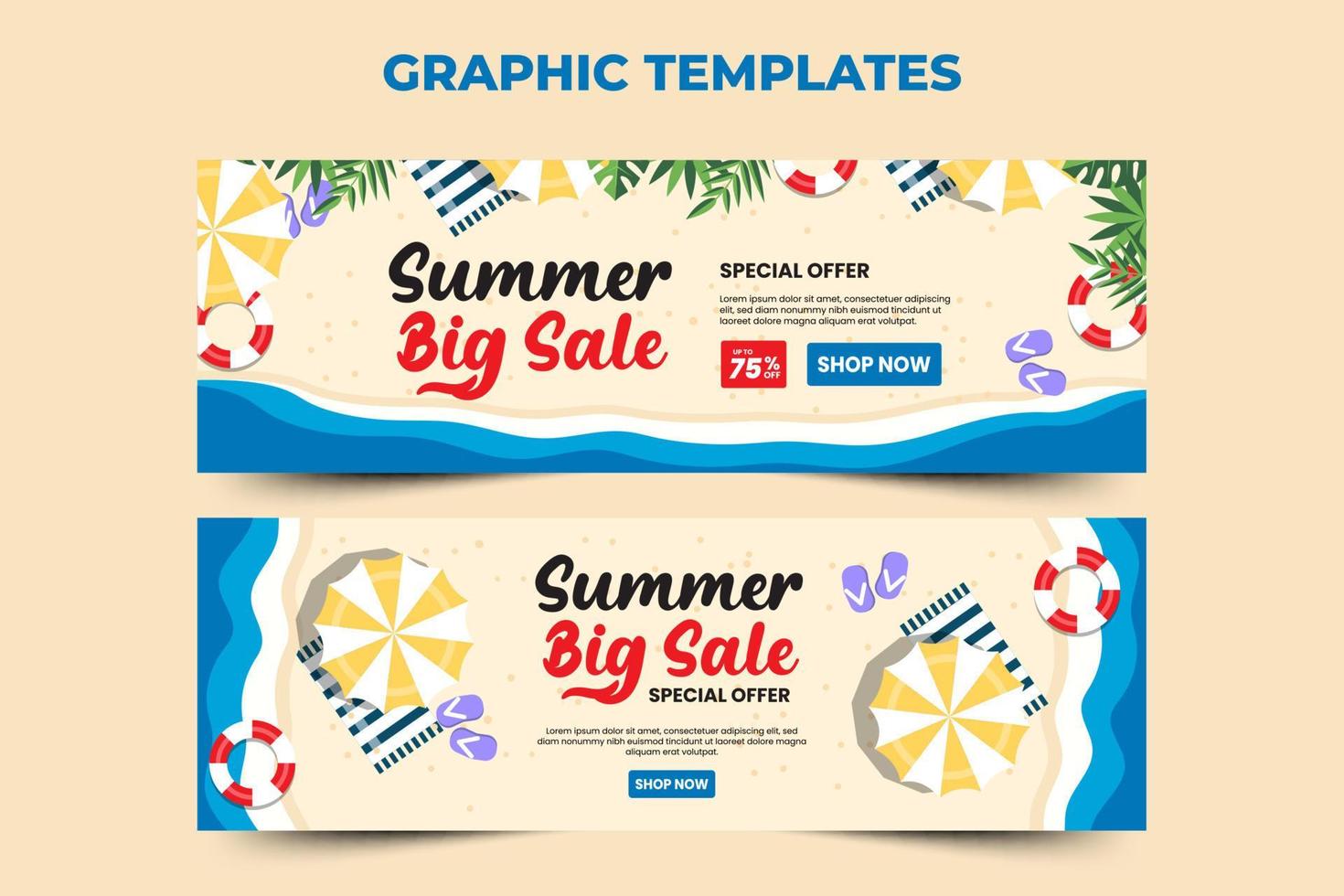 Summer Big Sale Graphic template easy to customize simple and elegant design vector