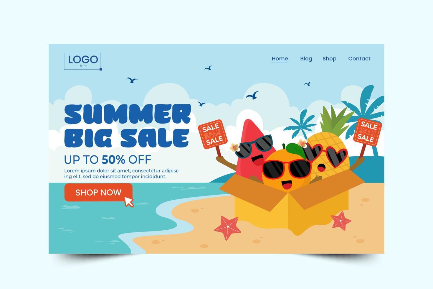 Summer Sale Graphic template easy to customize simple and elegant design vector