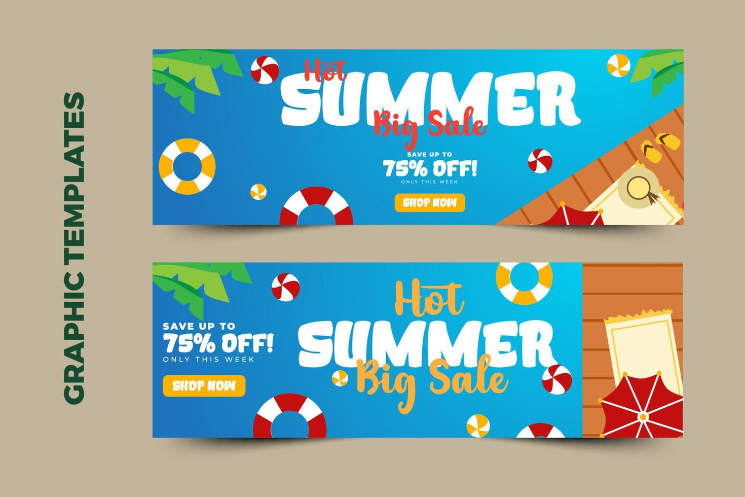 Summer Sale Graphic template easy to customize simple and elegant design vector